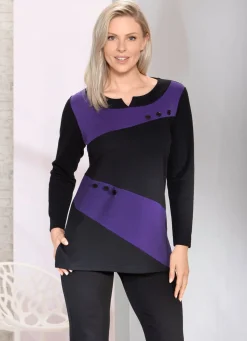 Damen BADER Raffiniertes Sweatshirt mit V-Schlitz