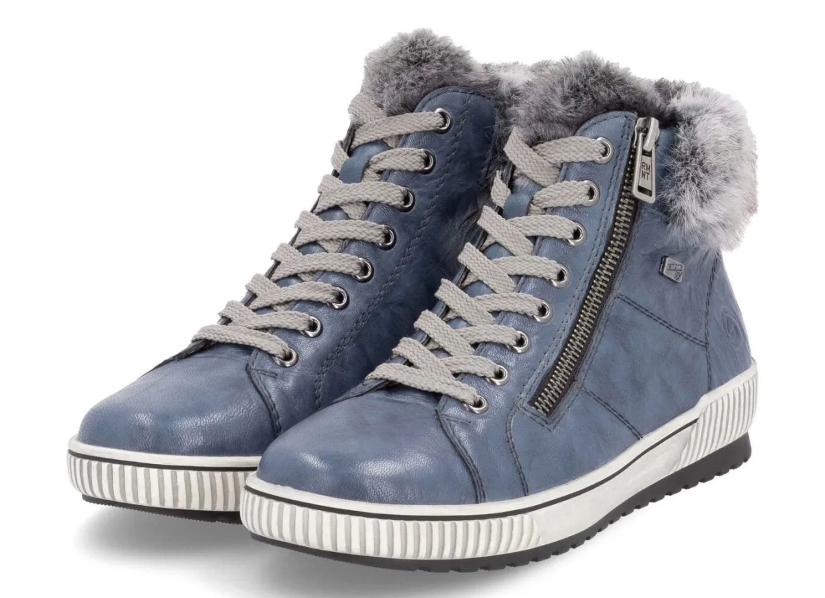 Damen Remonte , gefütterte Damen-Boots, Winterschuhe, Weite G, mit herausnehmbarem Fußbett