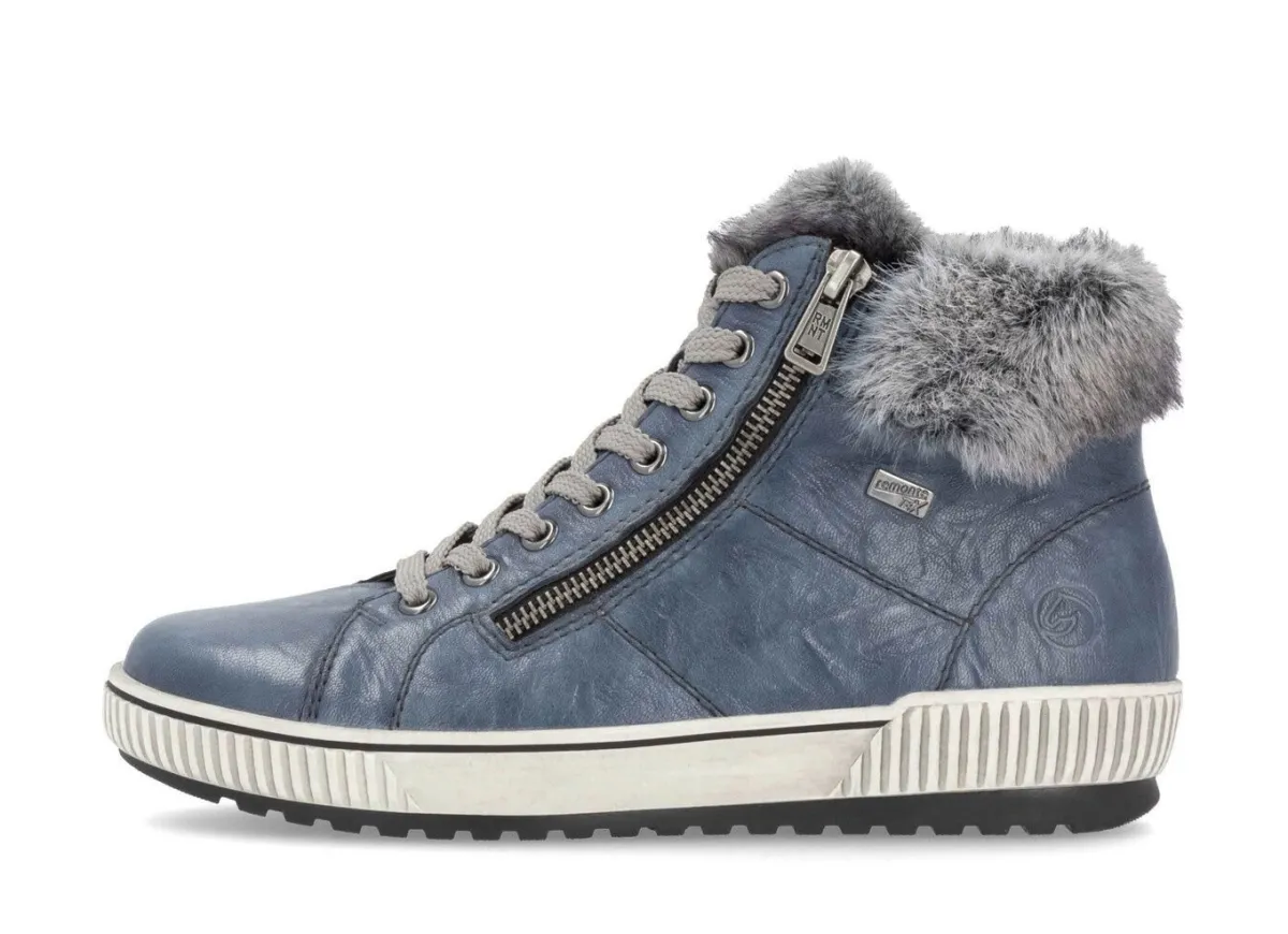 Damen Remonte , gefütterte Damen-Boots, Winterschuhe, Weite G, mit herausnehmbarem Fußbett