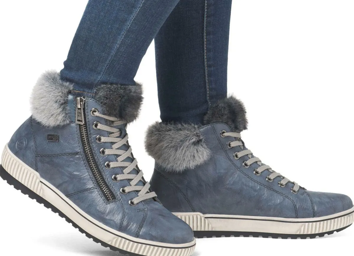 Damen Remonte , gefütterte Damen-Boots, Winterschuhe, Weite G, mit herausnehmbarem Fußbett