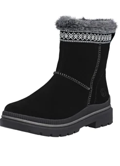 Damen Remonte , gefütterte Damen-Stiefeletten, Winterschuhe, Weite G, mit Lammfell