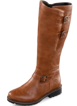 Damen Remonte , gefütterte Damen-Stiefel, Winterschuhe, Weite G, mit Lammfell