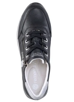 Damen Remonte Schnür-Sneaker mit silberfarben schimmerndem Kontrast-Besatz