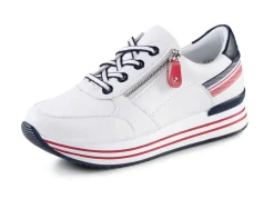 Damen Remonte Sneaker aus beschichtetem Leder mit Textilbesatz