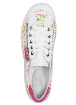 Damen Remonte Sneaker aus beschichtetem, frech bedrucktem Leder