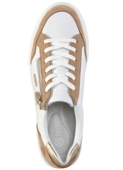 Damen Remonte Sneaker aus Nappa- und Veloursleder mit Metallic-Besatz