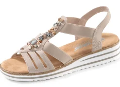 Damen Rieker , edle Damen-Sandalen, mit Riemchen und Elastikbandagen