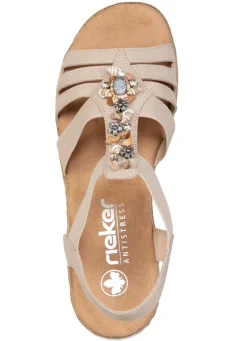 Damen Rieker , edle Damen-Sandalen, mit Riemchen und Elastikbandagen