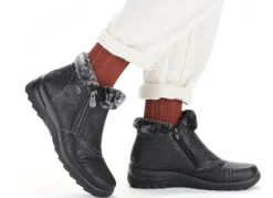 Damen Rieker , gefütterte Damen-Boots, Winterschuhe, mit Reißverschluss