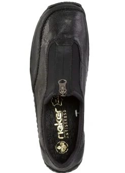 Damen Rieker , klassische Damen-Slipper, mit Reißverschluss
