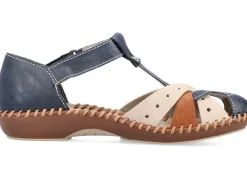 Damen Rieker , leichte Damen-Sandalen, Weite G, mit Klettverschluss