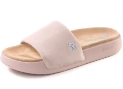 Damen Rieker , leichte Damen-Slides, mit gepolsterter Lederdecksohle