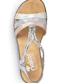 Damen Rieker , modische Damen-Sandalen, mit Gummizug