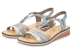 Damen Rieker , modische Damen-Sandalen, mit Gummizug