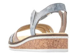 Damen Rieker , modische Damen-Sandalen, mit Gummizug