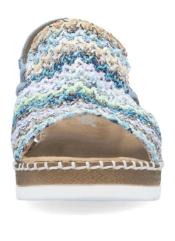 Damen Rieker , sommerliche Damen-Sandalen, mit seitlichen Elastik-Bandagen