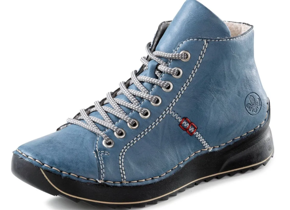 Damen Rieker , sportive Damen-Boots, Winterschuhe, mit Reißverschluss
