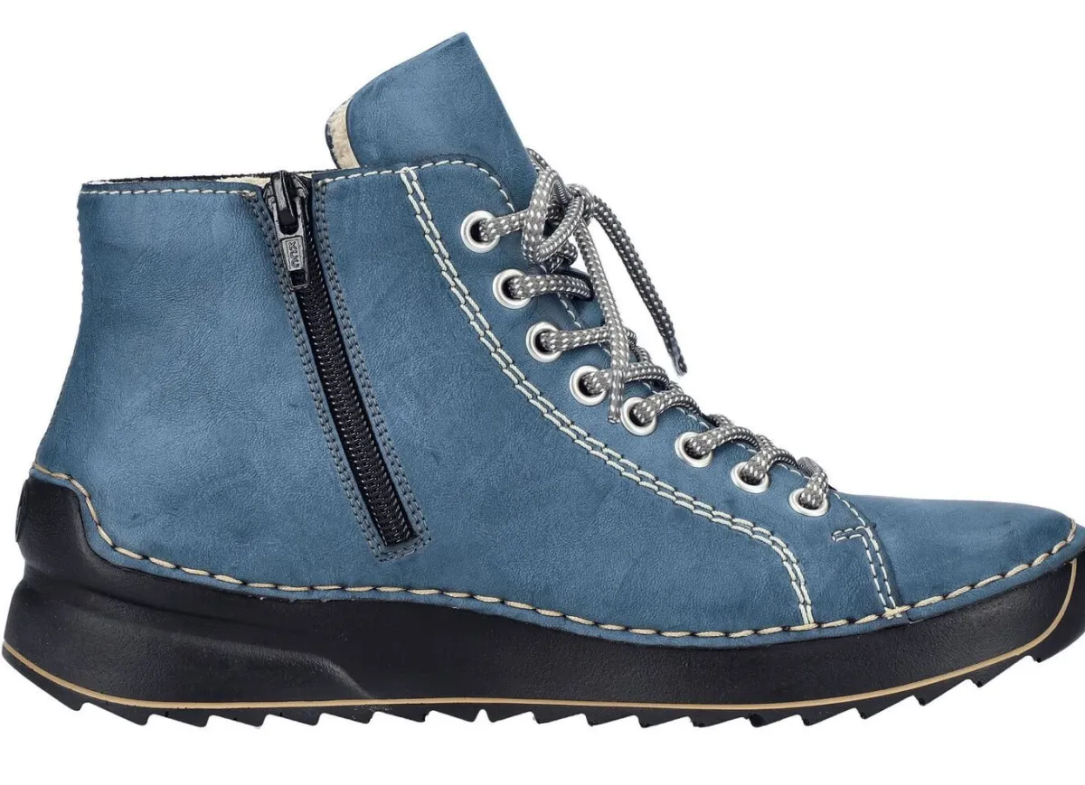 Damen Rieker , sportive Damen-Boots, Winterschuhe, mit Reißverschluss