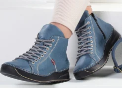 Damen Rieker , sportive Damen-Boots, Winterschuhe, mit Reißverschluss