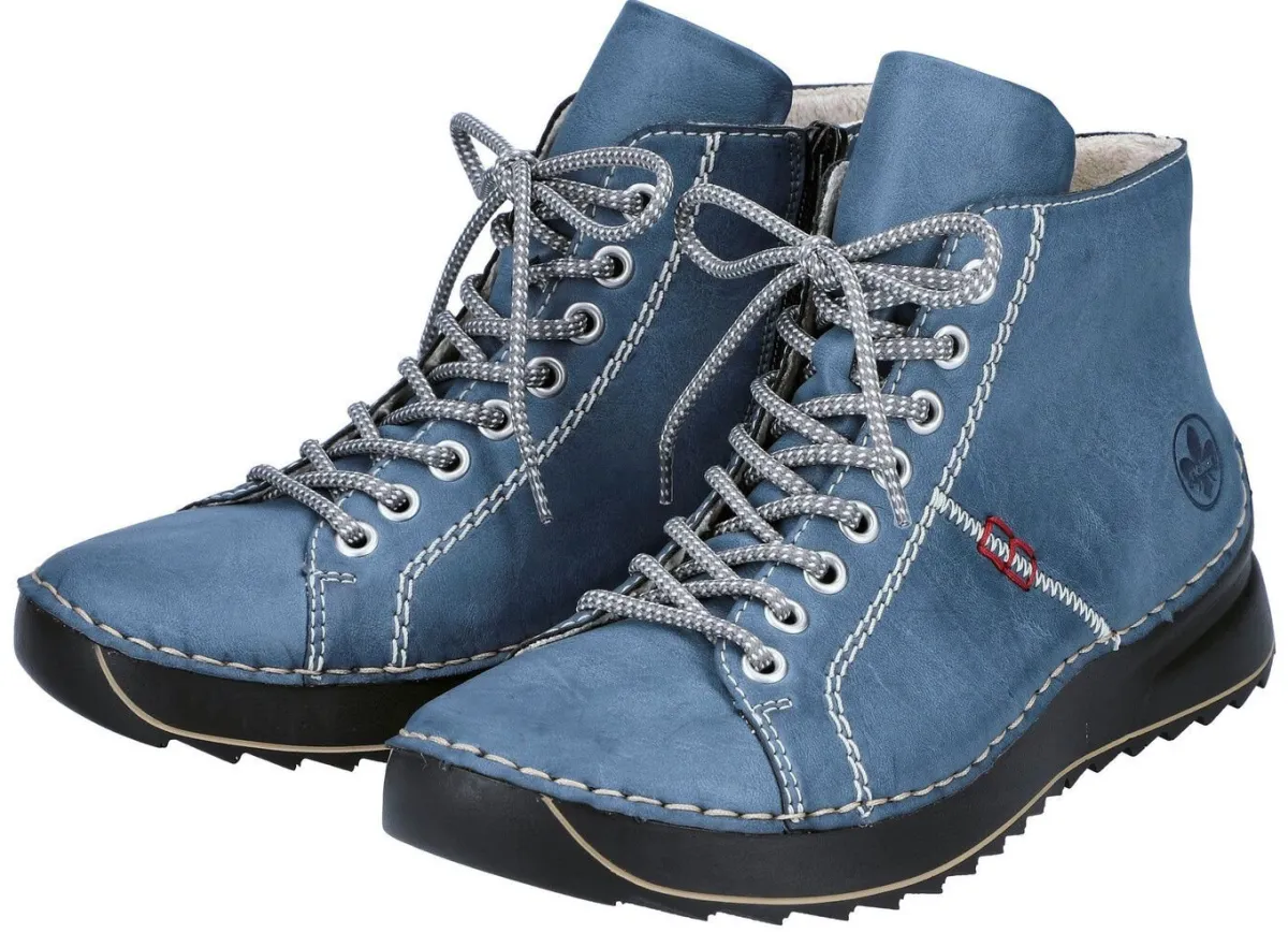 Damen Rieker , sportive Damen-Boots, Winterschuhe, mit Reißverschluss