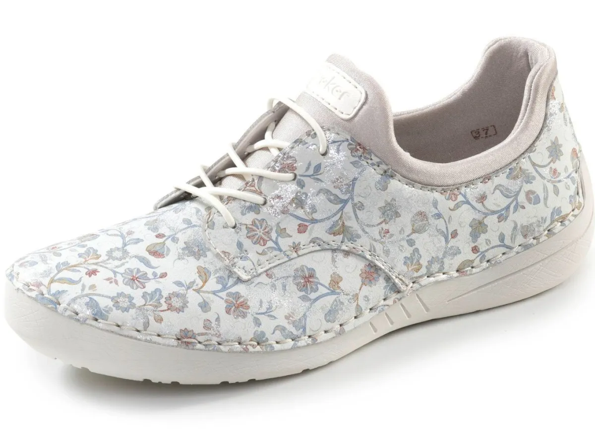 Damen Rieker , stilvolle Damen-Sneaker, mit elastischer Zierschnürung