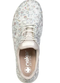 Damen Rieker , stilvolle Damen-Sneaker, mit elastischer Zierschnürung