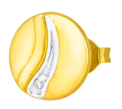 Damen BADER Schicke Ohrstecker in Bicolor mit 2 Diamanten