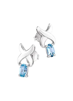 Damen BADER Schicke Ohrstecker mit Blautopas