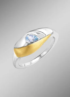 Damen BADER Schicker Damenring mit Blautopas