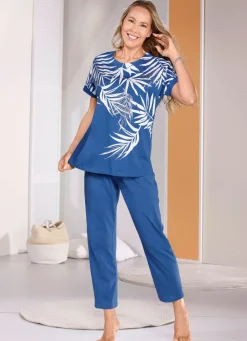 Damen LAURINA Schlafanzug von mit 7/8-langer Hose
