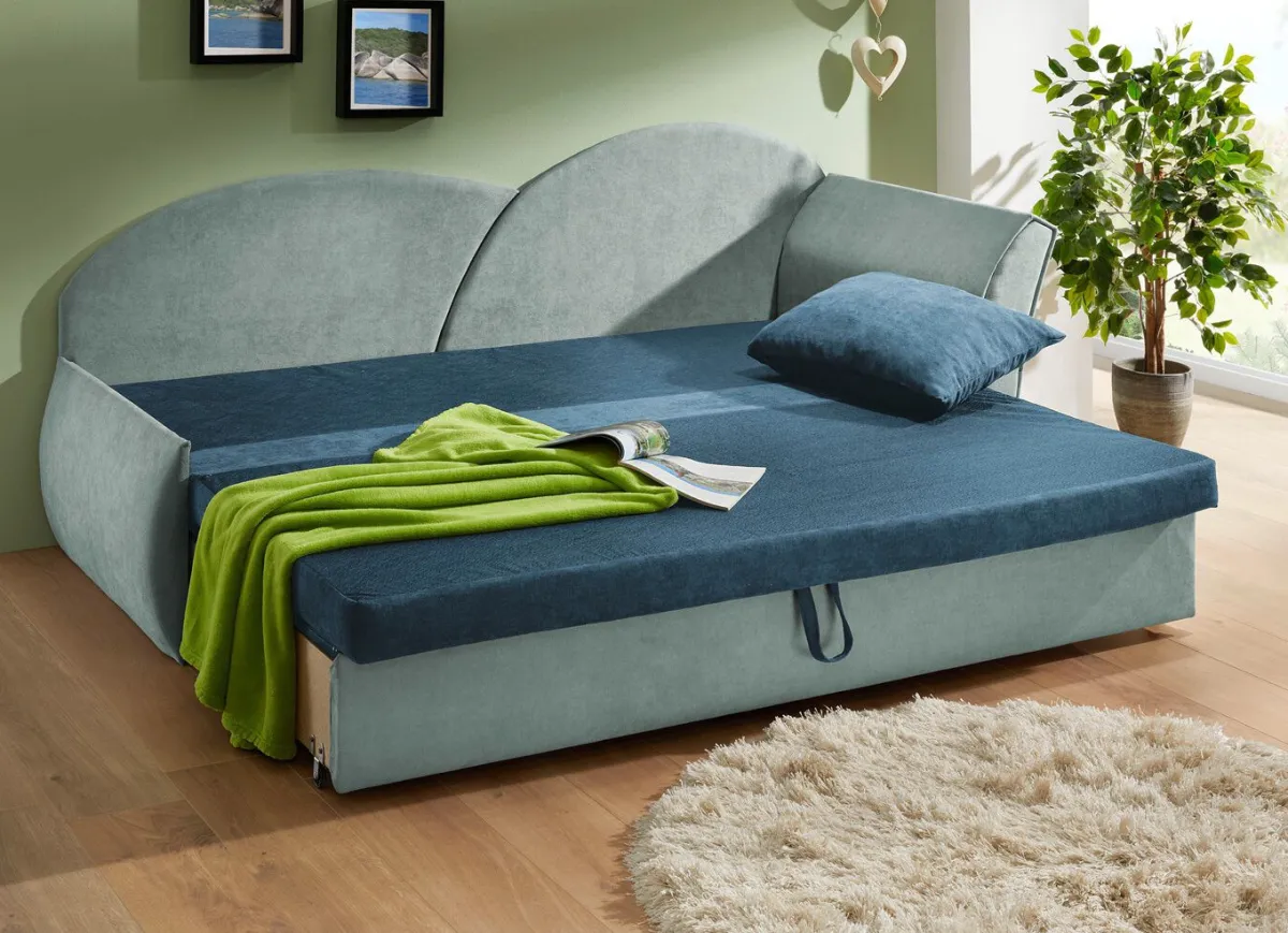 Kinder BADER Schlafsofa mit Bettkasten und 1 Dekokissen