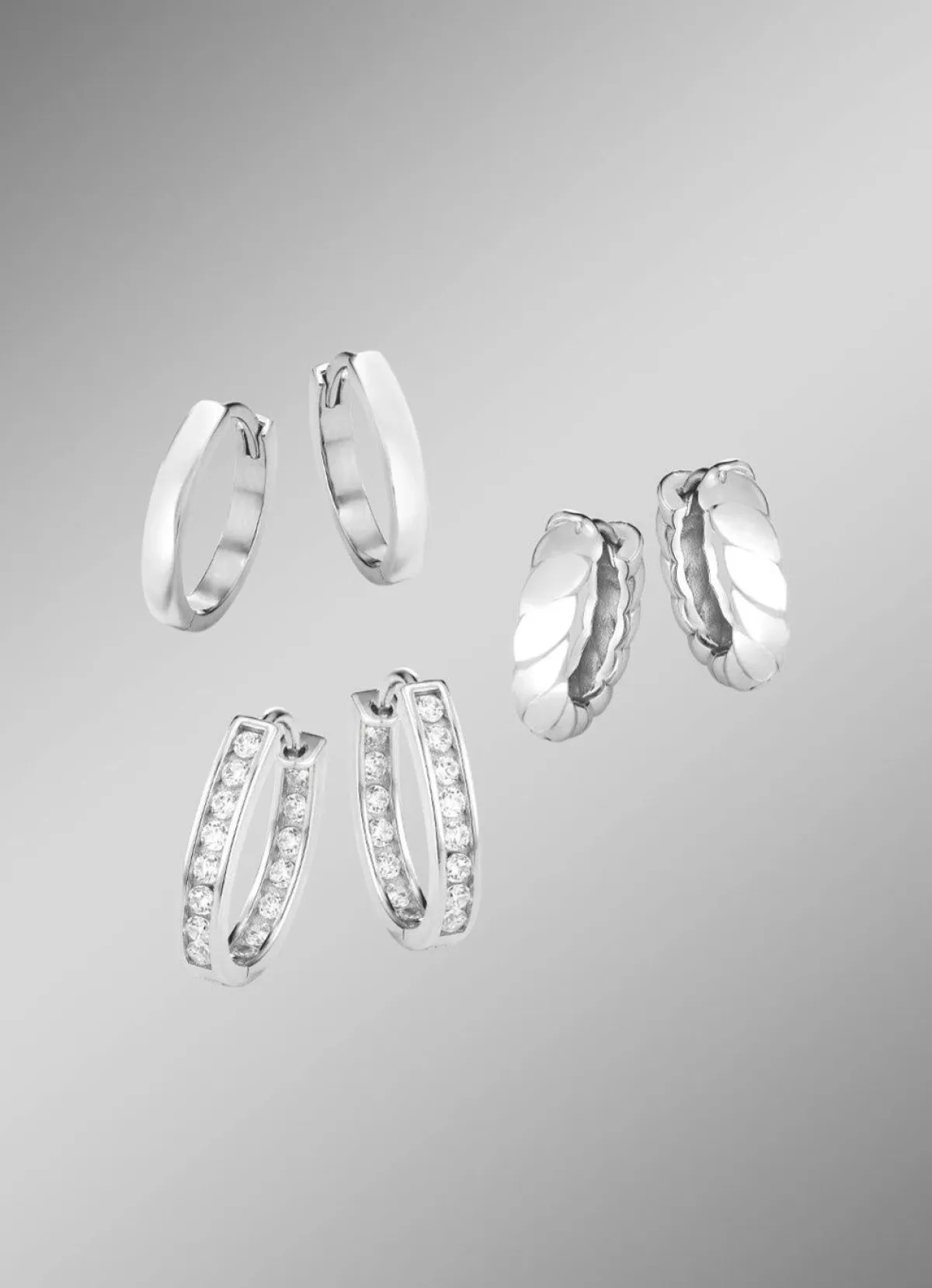 Damen BADER Schmuckset, 3-teilig, aus drei Paar Creolen