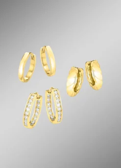 Damen BADER Schmuckset, 3-teilig, aus 3 Paar Creolen