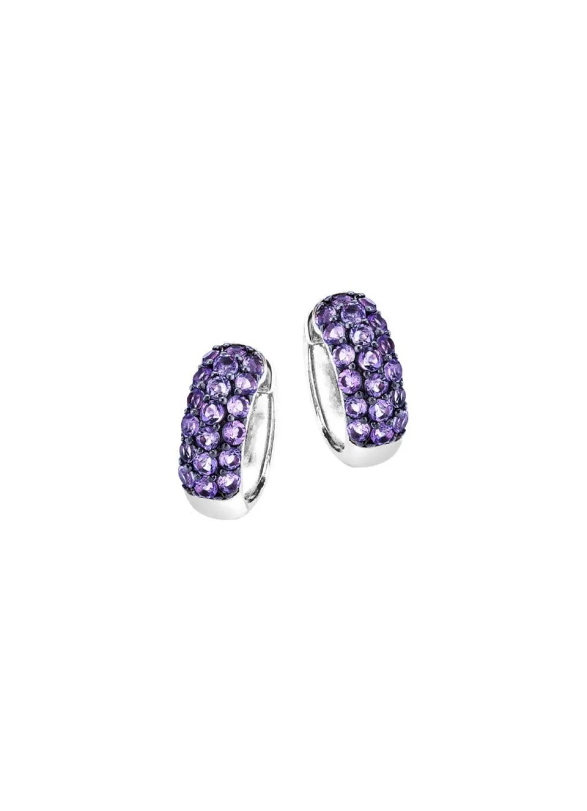 Damen BADER Schöne Klappcreolen mit echt Amethyst