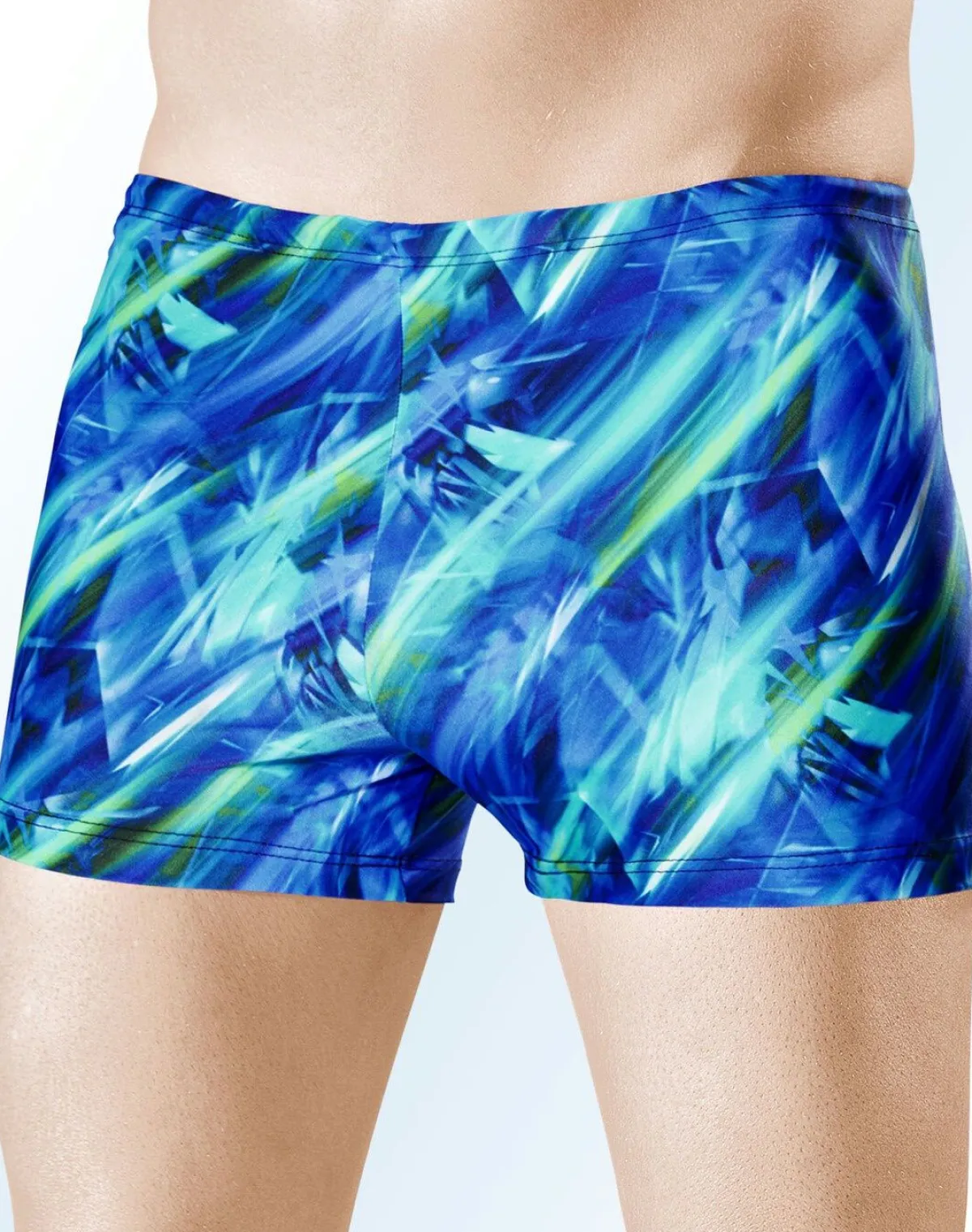 Herren SCHWAB Badehose in höherer Kastenform mit Alloverdessin