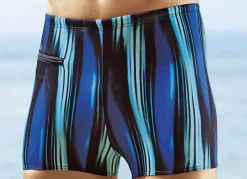 Herren SCHWAB Badehose in höherer Kastenform mit Reißverschlusstasche