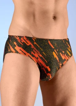 Herren SCHWAB Badehose in Slipform mit buntem Druckdessin