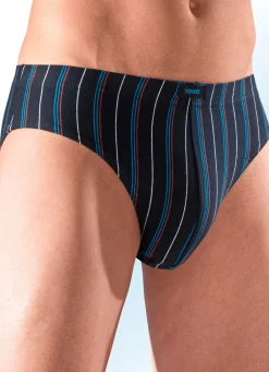 Herren BADER Sechserpack Slips mit Streifendessin