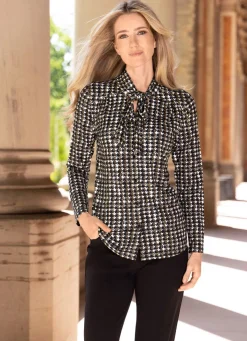 Damen laurakent Shirtbluse mit Hahnentrittmuster
