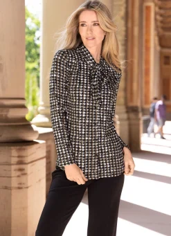Damen laurakent Shirtbluse mit Hahnentrittmuster