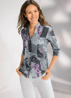 Damen KLAUS MODELLE MADE IN GERMANY Shirtbluse mit Knopfleiste