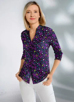 Damen KLAUS MODELLE MADE IN GERMANY Shirtbluse mit Stehkragen