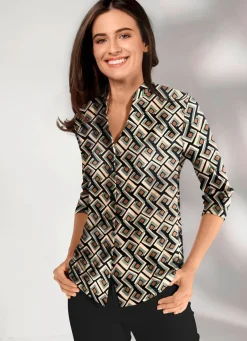Damen KLAUS MODELLE MADE IN GERMANY Shirtbluse mit Stehkragen