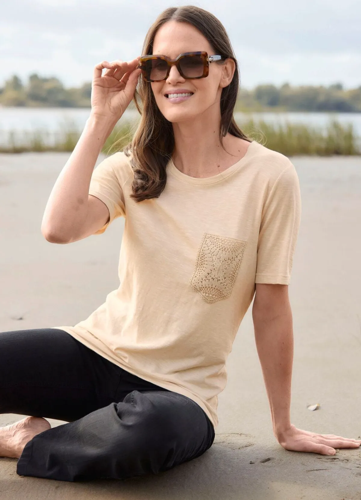 Damen laurakent Shirt mit Häkelspitze