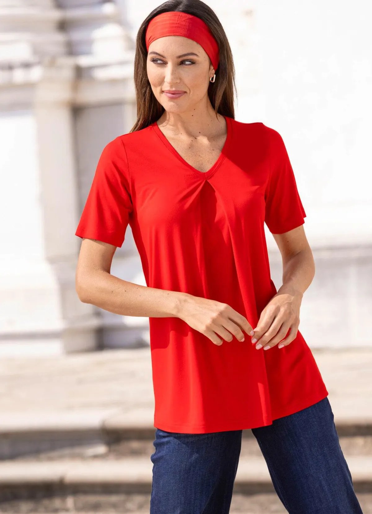 Damen laurakent Shirt mit Kellerfalte in 2 Farben