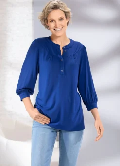 Damen BADER Shirt mit kurzer Knopfleiste in 2 Farben