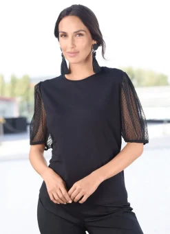 Damen Tizia Shirt mit Netzärmeln
