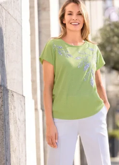 Damen Tizia Shirt mit Paillettenzier