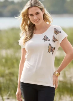 Damen laurakent Shirt mit Perlenapplikation