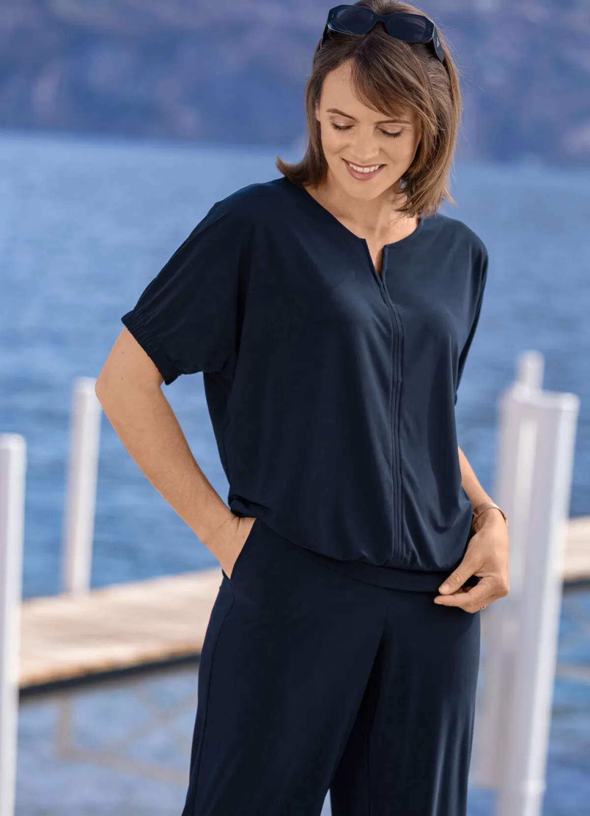 Damen B/ANCA Shirt mit rundem Halsausschnitt
